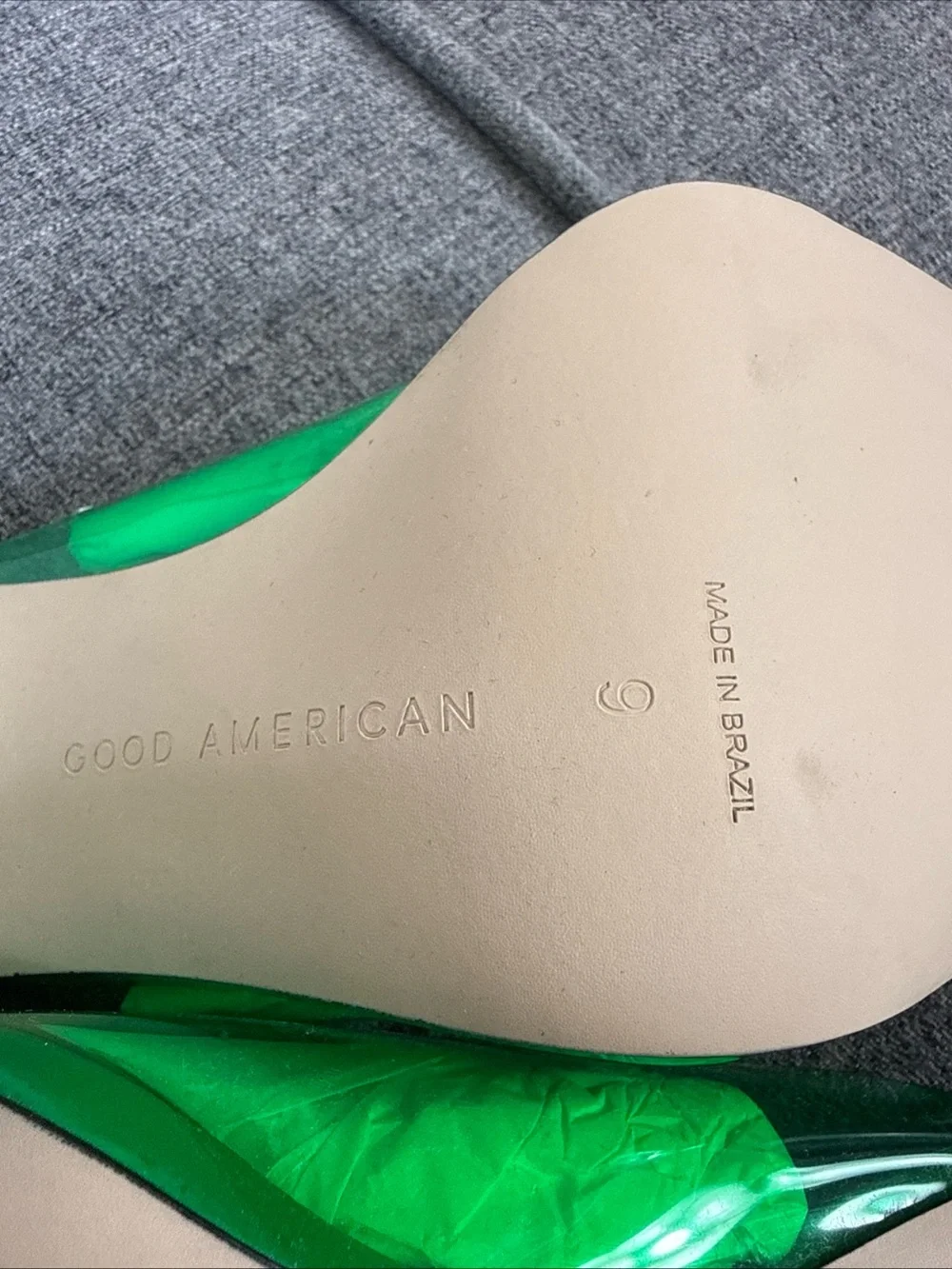 Good American GREEN Emma Slip On Heel NIB SIZE 9 $185